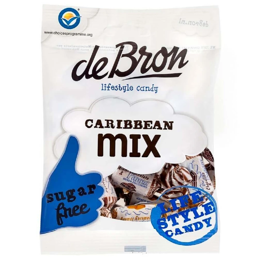 М'які карамельки без цукру та глютену зі смаком кави або карамелі Caribbean Mix, 90 г, Деброн: ціни та характеристики