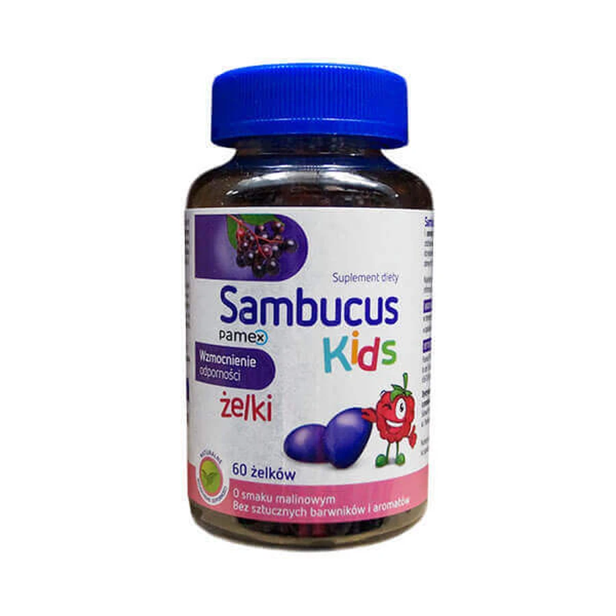 Бузина Pamex Pharmaceuticals Sambucus Kids зі смаком малини, желейки №60: ціни та характеристики
