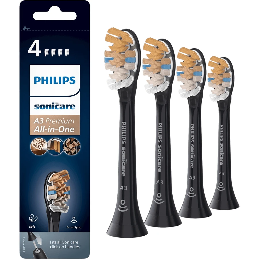 Змінні насадки Philips Sonicare Premium All-in-One HX9094/11, чорні 4 шт.: ціни та характеристики