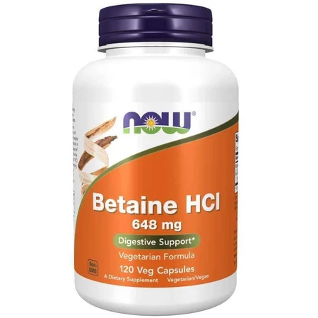 Now Foods Бетаин HCl 648 мг, 120 вегетарианских капсул: цены и характеристики
