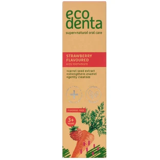 Ecodenta, детская зубная паста, с 3 лет, со вкусом клубники, без фтора, 75 мл