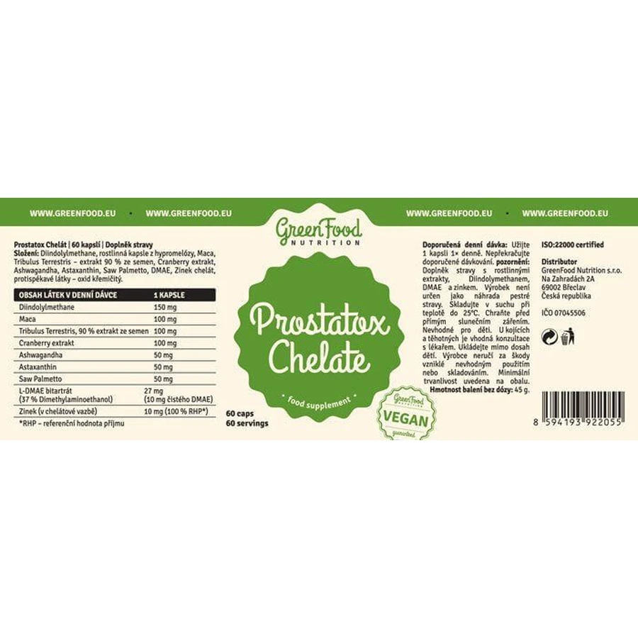GreenFood Nutrition Prostatox Chelate 60 капсул: цены и характеристики