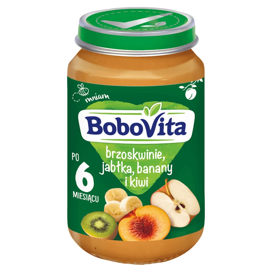 BoboVita Десерт, персик, яблуко, банан, ківі, після 6 місяців, 190 г: ціни та характеристики