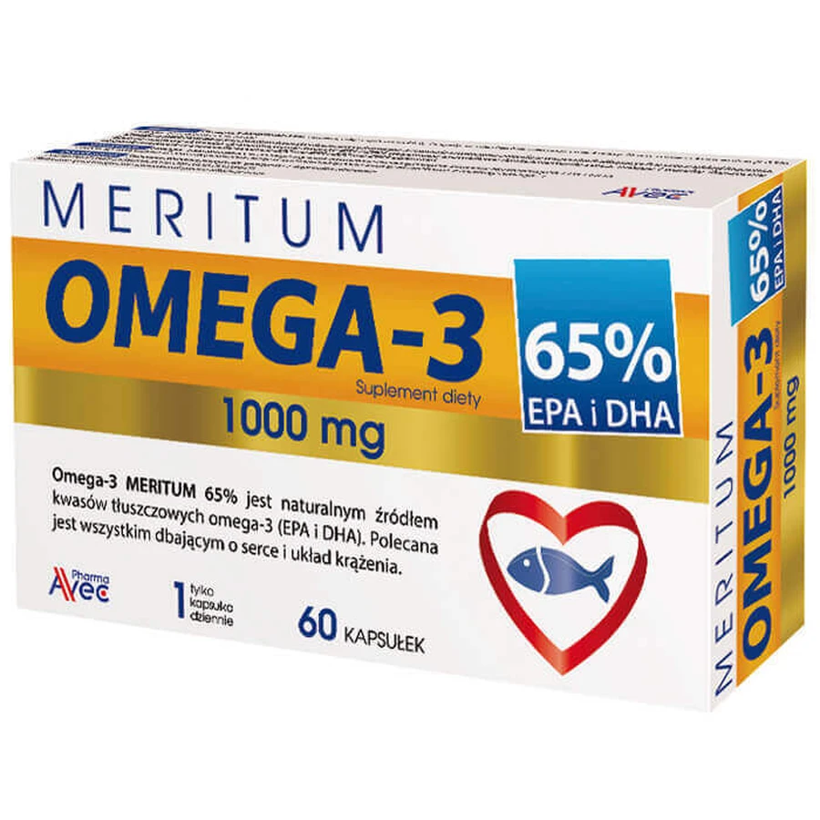 Avec Pharma Омега-3 Meritum 65%, 60 капсул: ціни та характеристики