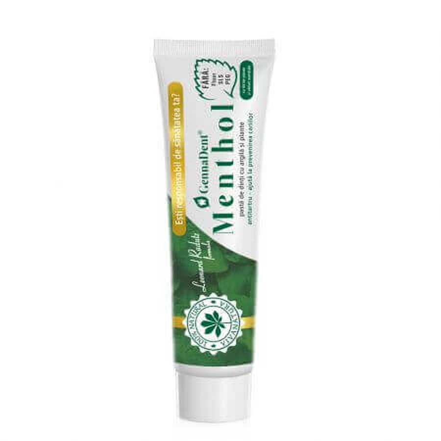 Зубная паста GennaDent Menthol, 80 мл, Vivanatura: цены и характеристики