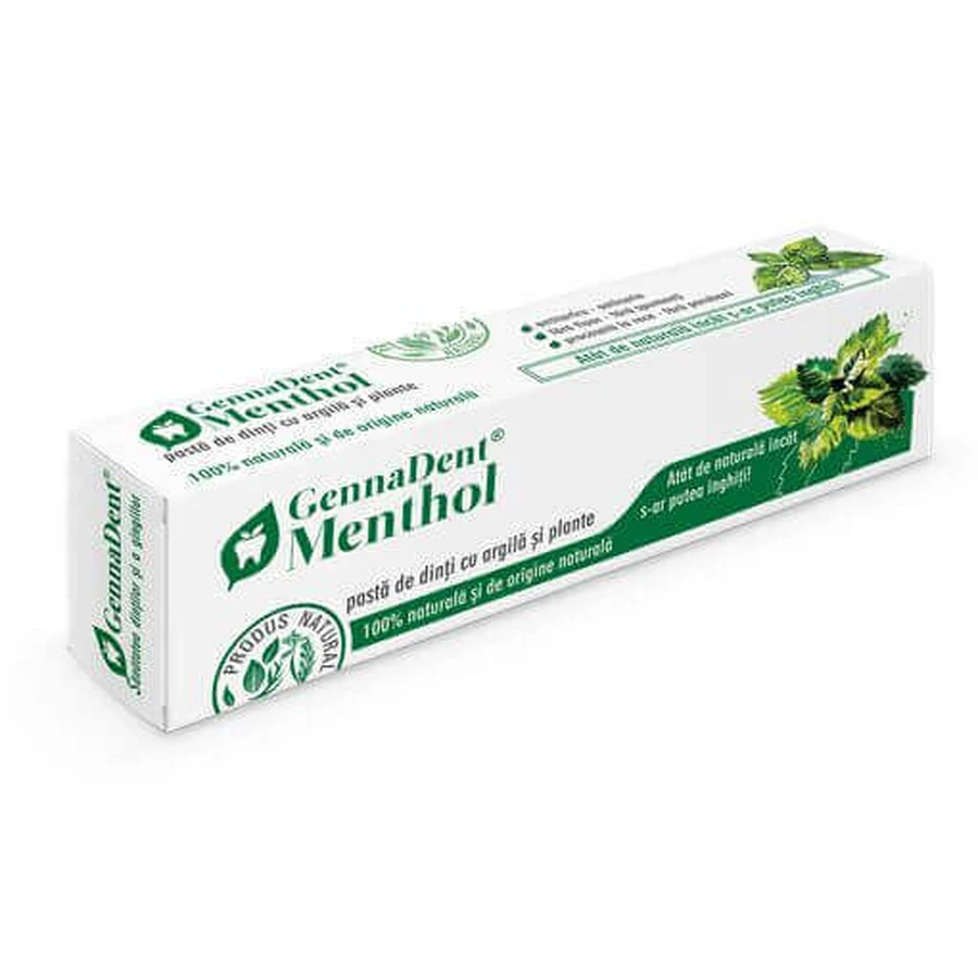 Зубная паста GennaDent Menthol, 80 мл, Vivanatura: цены и характеристики