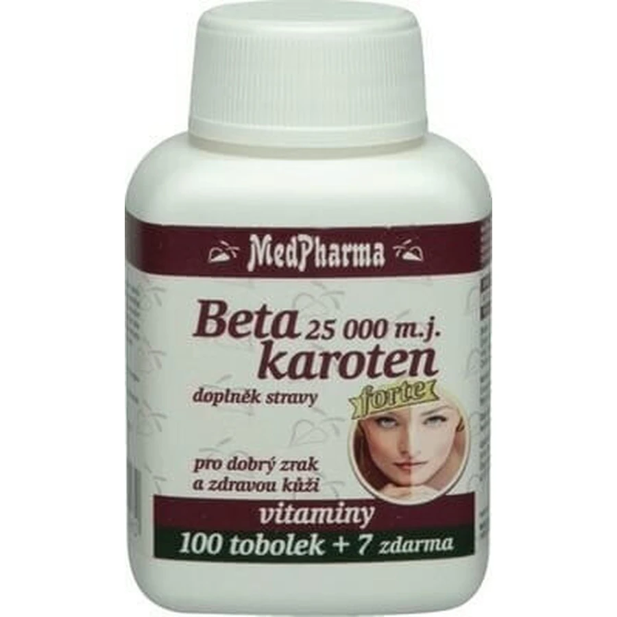 MedPharma БЕТАКАРОТЕН 10 000 м.д.+пантенол+ПАБА 1×107 к.с., дієтична добавка: ціни та характеристики