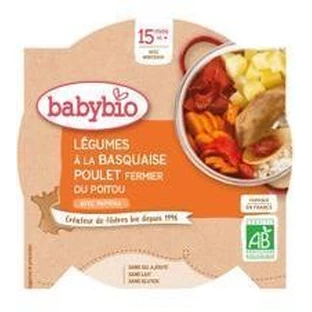 Овощи Babybio меню с курицей по-баскски и рисом 260 г