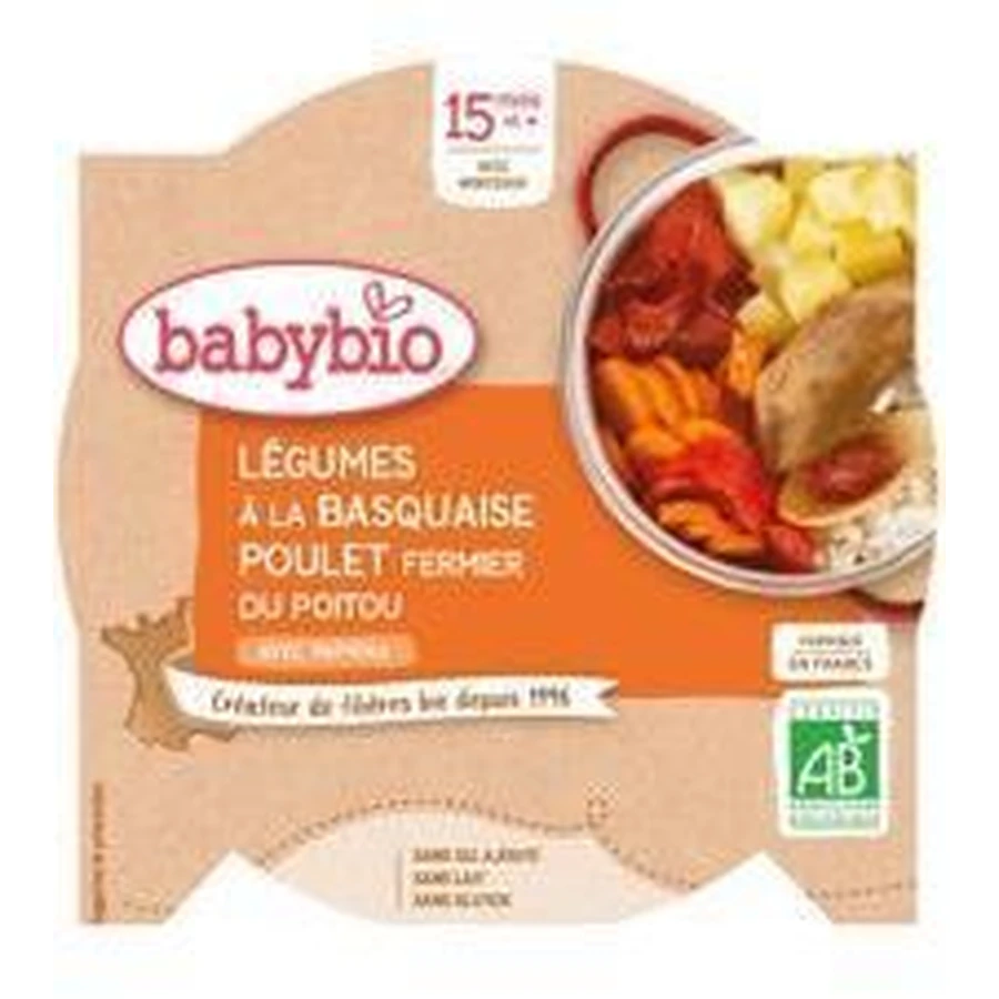 Овощи Babybio меню с курицей по-баскски и рисом 260 г: цены и характеристики