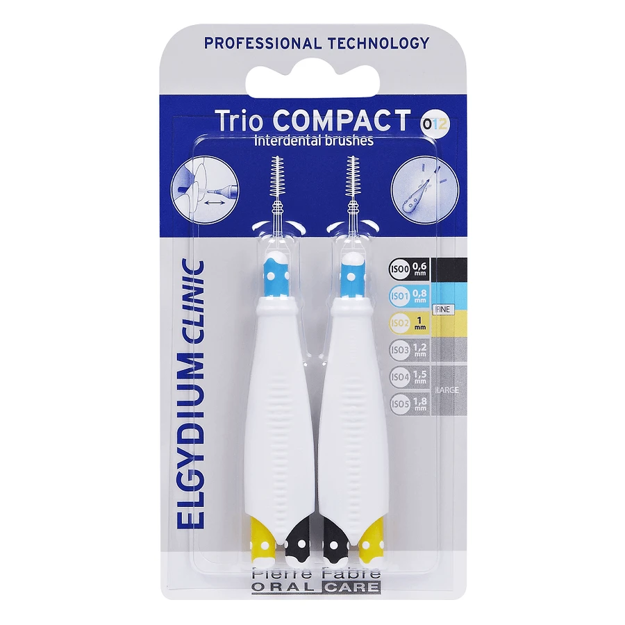 Міжзубна щітка Trio Compact, мікс чорна дуже вузька, 2 шт, Elgydium: ціни та характеристики