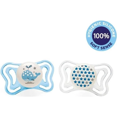 CHICCO Physio Light силиконовая пустышка nony для мальчика 2 шт, 2-6 м+ 1×2 шт, ортодонтическая пустышка: цены и характеристики
