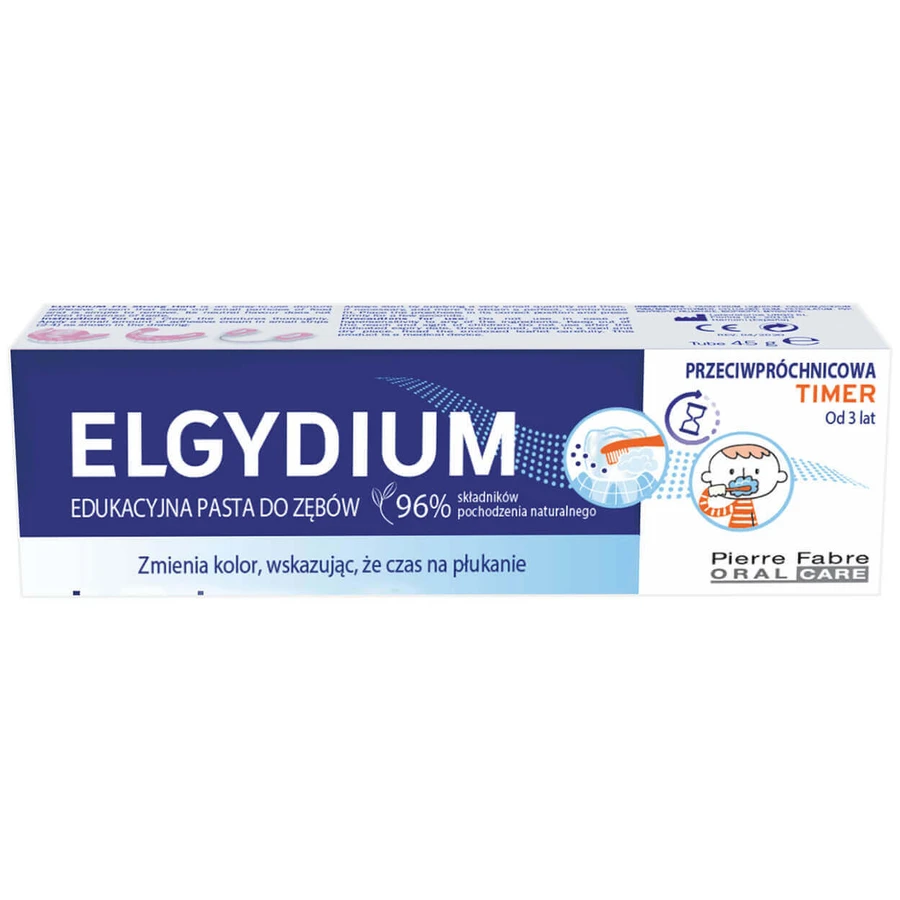 Elgydium Timer Навчальна антикоріодонтальна зубна паста з таймером, 50 мл: ціни та характеристики
