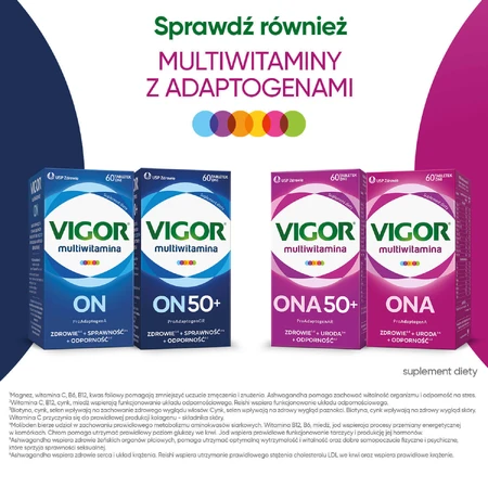 Мультивитамины Vigor Ona 50+, 60 таблеток: цены и характеристики