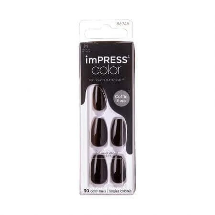 Накладные ногти Impress, All Black Medium Coffin, Kiss: цены и характеристики