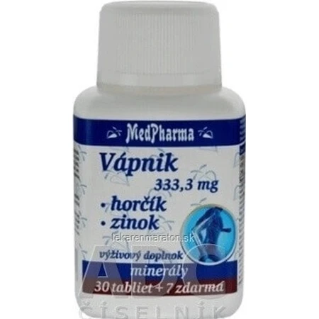 MedPharma CALCIUM 333,3 мг + магний + цинк 1×37 табл, кальций + магний + цинк: цены и характеристики