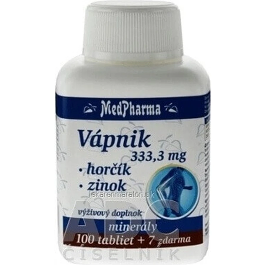 MedPharma CALCIUM 333,3 мг + магний + цинк 1×37 табл, кальций + магний + цинк: цены и характеристики