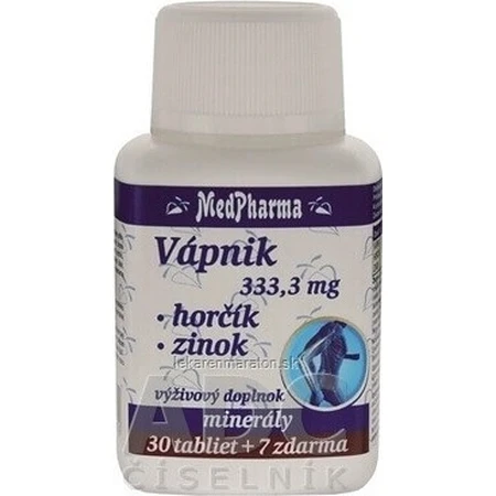 MedPharma CALCIUM 333,3 мг + магний + цинк 1×37 табл, кальций + магний + цинк: цены и характеристики