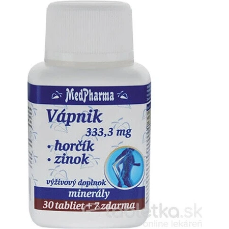MedPharma CALCIUM 333,3 мг + магний + цинк 1×37 табл, кальций + магний + цинк: цены и характеристики