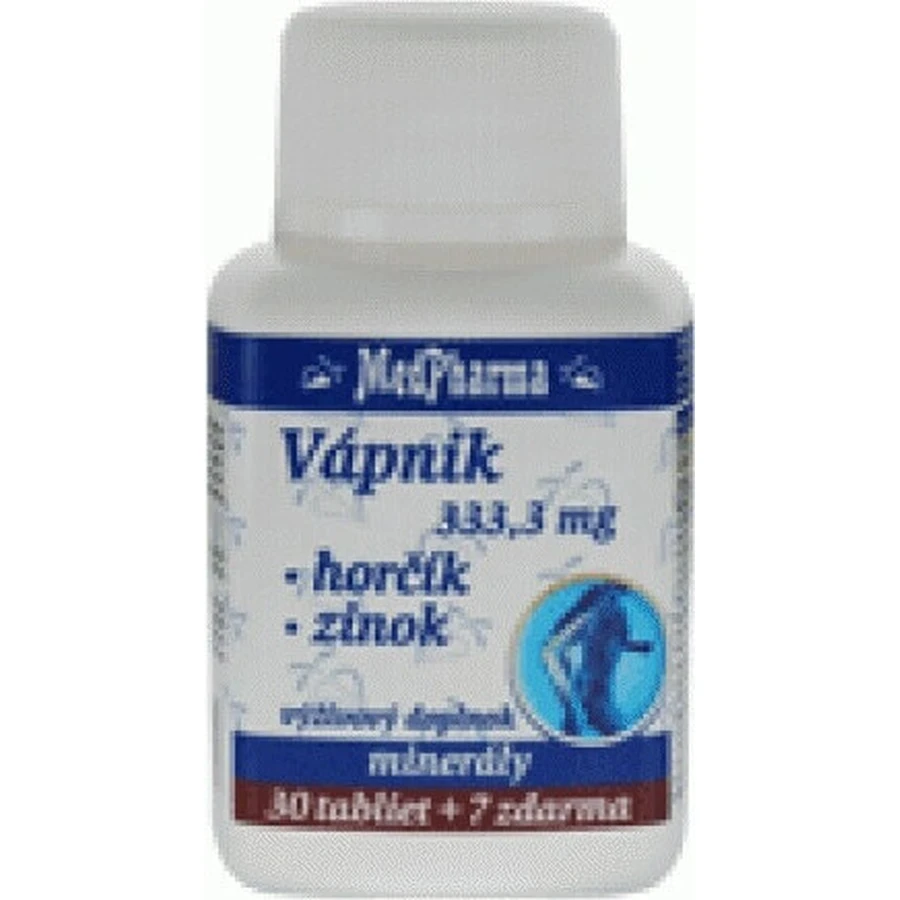 MedPharma CALCIUM 333,3 мг + магний + цинк 1×37 табл, кальций + магний + цинк: цены и характеристики