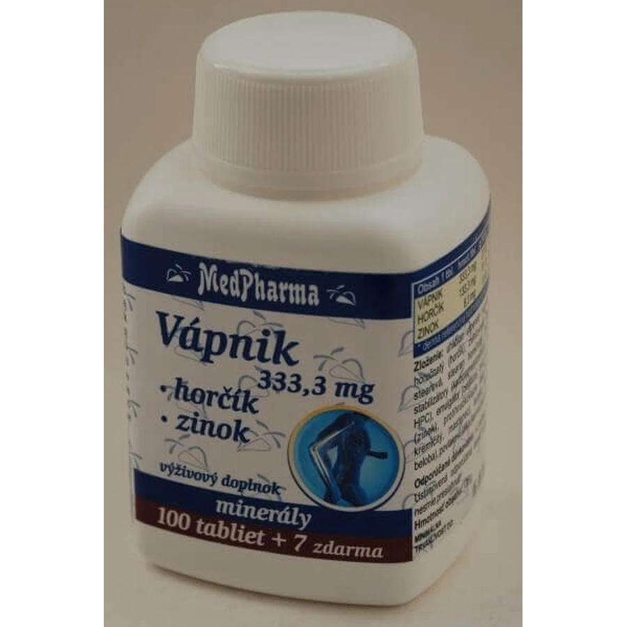 MedPharma CALCIUM 333,3 мг + магний + цинк 1×37 табл, кальций + магний + цинк: цены и характеристики