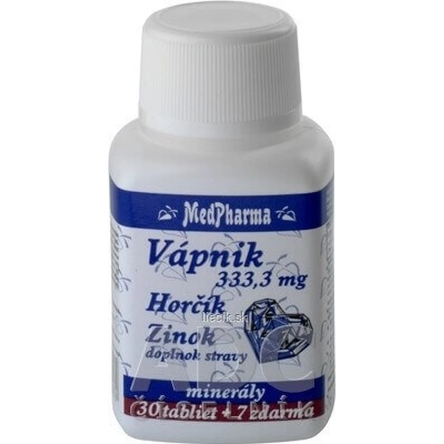 MedPharma CALCIUM 333,3 мг + магний + цинк 1×37 табл, кальций + магний + цинк: цены и характеристики