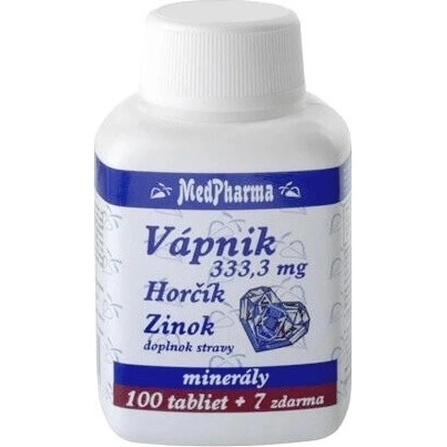 MedPharma CALCIUM 333,3 мг + магний + цинк 1×37 табл, кальций + магний + цинк: цены и характеристики