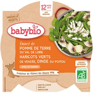 Babybio Menu картофель и фасоль с кусочками индейки 230 г