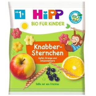 Хрустящие звездочки с яблоком, апельсином и черной смородиной, 30 г, Hipp