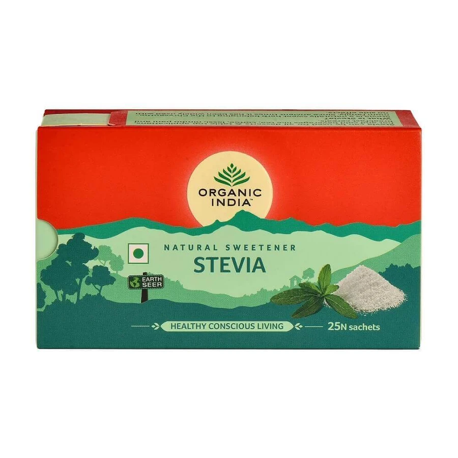 Натуральний підсолоджувач Stevie, низькокалорійний, 25 пакетиків, Organic India: ціни та характеристики