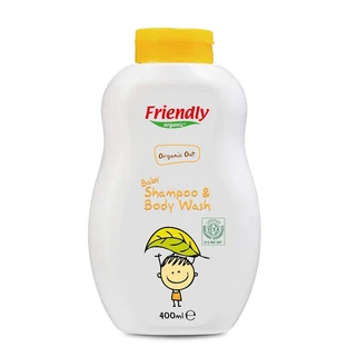 Шампунь и гель для душа из овса для детей, 400 мл, Friendly Organic