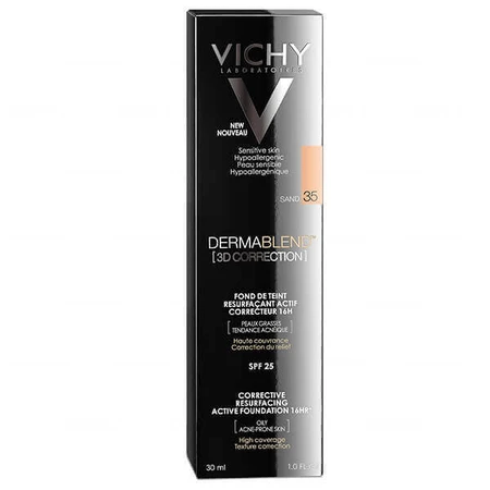 Vichy Dermablend 3D Коригувальний флюїд №35 Пісочний 30мл: ціни та характеристики