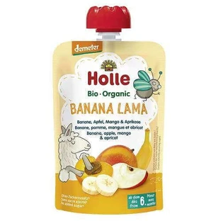 Пюре банан, яблуко, манго та абрикос, +6 місяців, 100 г, Holle Baby Food