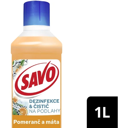 Засіб для дезінфекції та миття підлоги Savo Апельсин і м'ята 1 л: ціни та характеристики