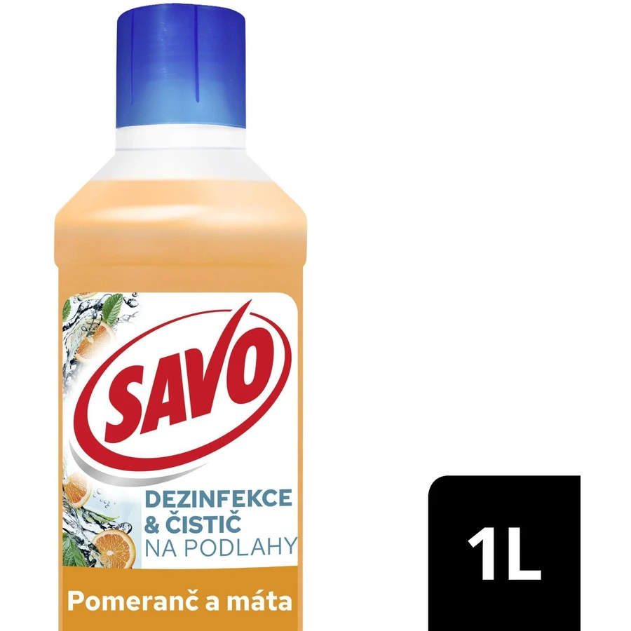 Засіб для дезінфекції та миття підлоги Savo Апельсин і м'ята 1 л: ціни та характеристики
