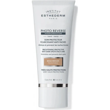 INSTITUT ESTHEDERM ФОТО РЕВЕРС Захисний тонуючий крем проти пігментних плям SPF 50+ (середньо-бежевий) 50 мл 1×1 шт, крем: ціни та характеристики