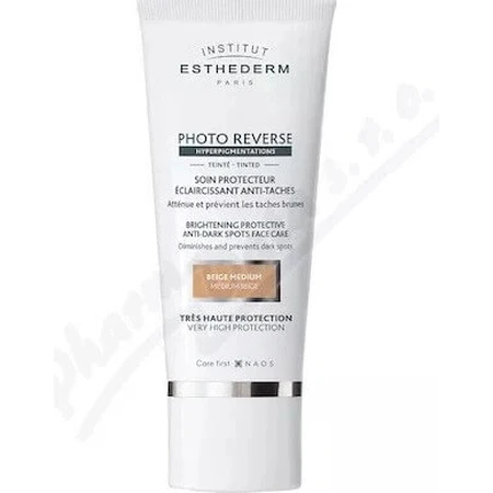 INSTITUT ESTHEDERM ФОТО РЕВЕРС Захисний тонуючий крем проти пігментних плям SPF 50+ (середньо-бежевий) 50 мл 1×1 шт, крем: ціни та характеристики