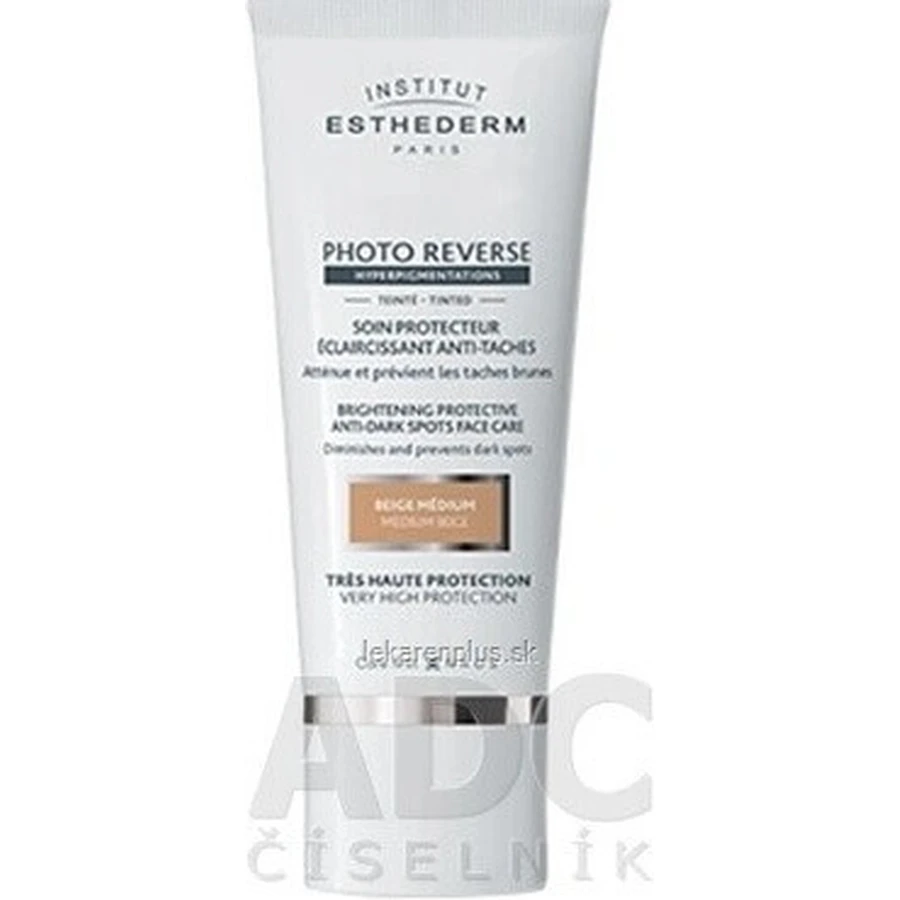 INSTITUT ESTHEDERM ФОТО РЕВЕРС Захисний тонуючий крем проти пігментних плям SPF 50+ (середньо-бежевий) 50 мл 1×1 шт, крем: ціни та характеристики