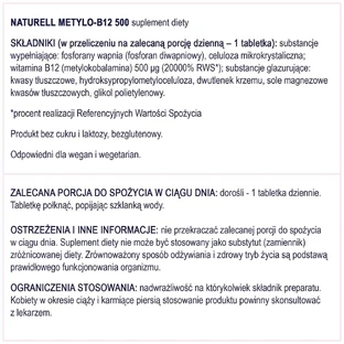 Naturell Methyl-B12 500, 120 таблеток