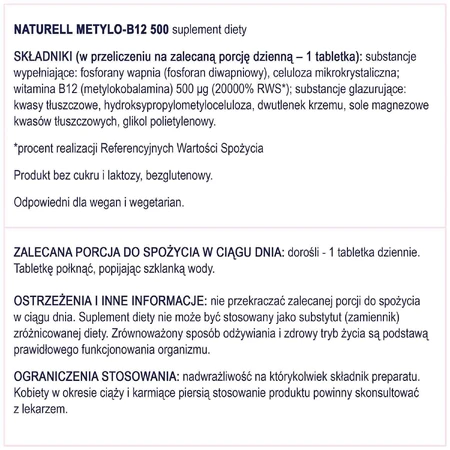 Naturell Methyl-B12 500, 120 таблеток: цены и характеристики