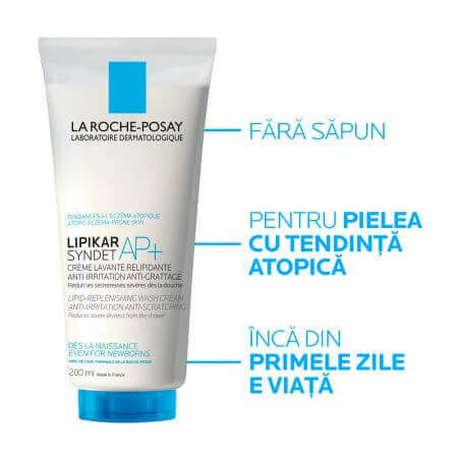 Крем-гель для обличчя і тіла La Roche-Posay Lipikar Syndet АР, очищувальний, 200 мл: ціни та характеристики