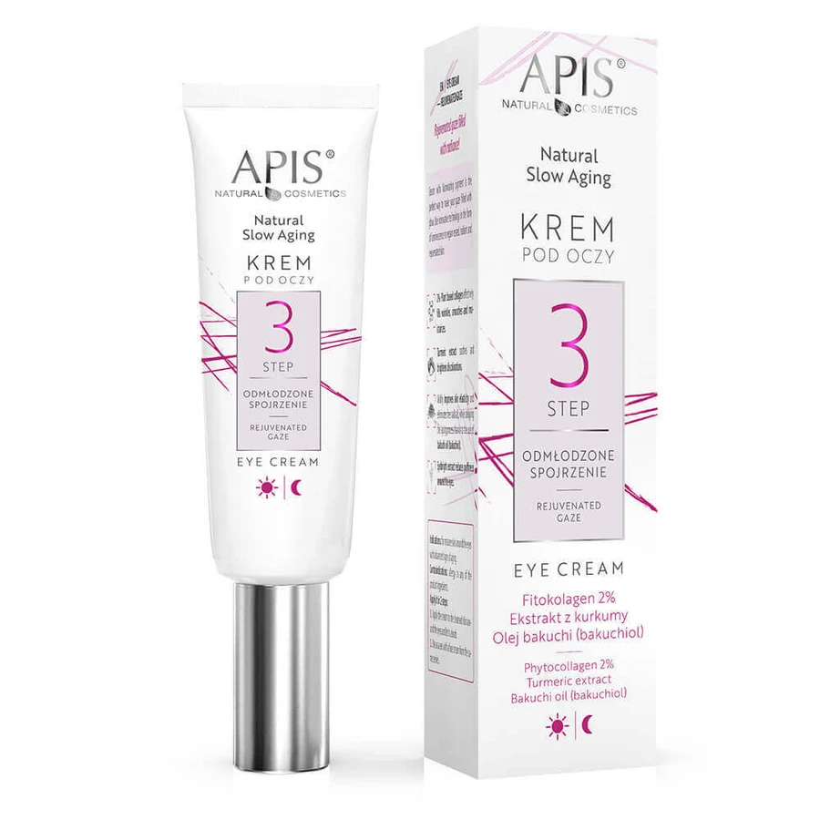 Крем для повік Apis Natural Slow Aging Eye Cream крок 3 омолоджений вигляд, 15 мл: ціни та характеристики