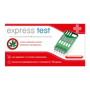 Мультипанель Express Test для виявлення 5 видів наркотичних речовин