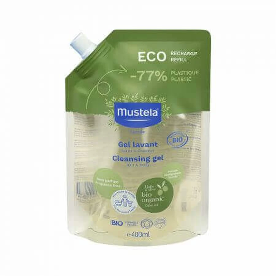 Замовити Органічний очищувальний гель для волосся та тіла, 400 мл, Mustela: ціни та характеристики