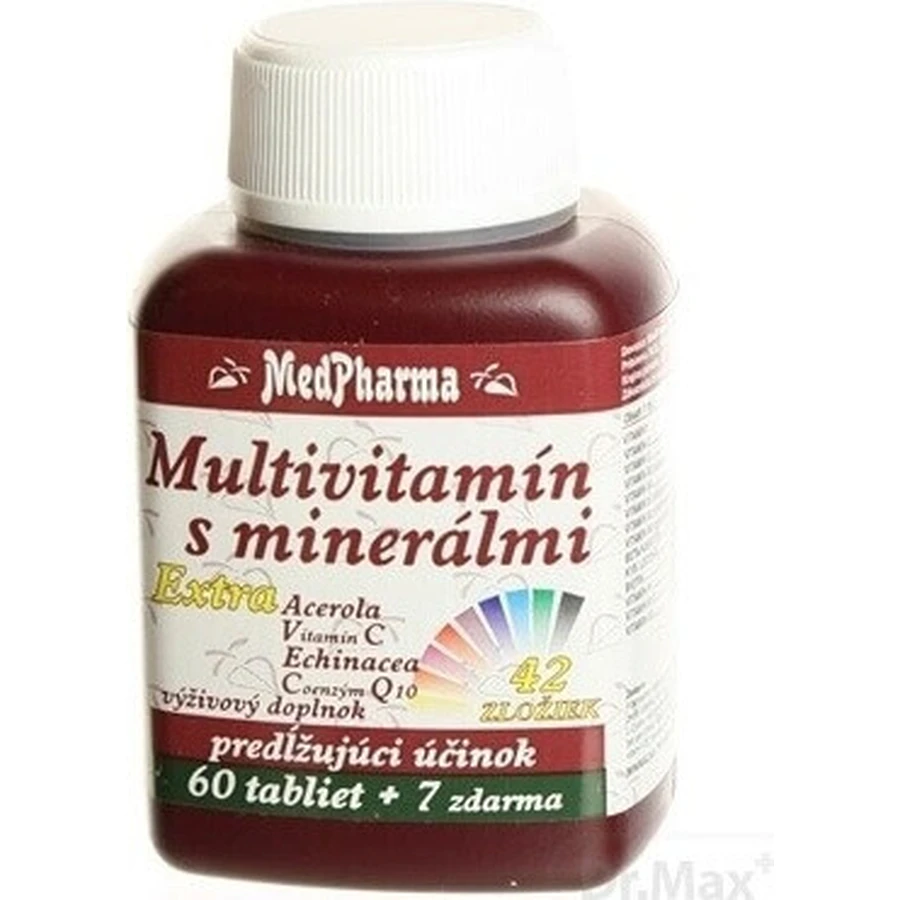 МедФарма МУЛЬТИВІТАМІН З МІНЕРАЛАМИ ЕКСТРА 42 ІНГРЕДІЄНТИ 1×67 таблеток, дієтична добавка: ціни та характеристики