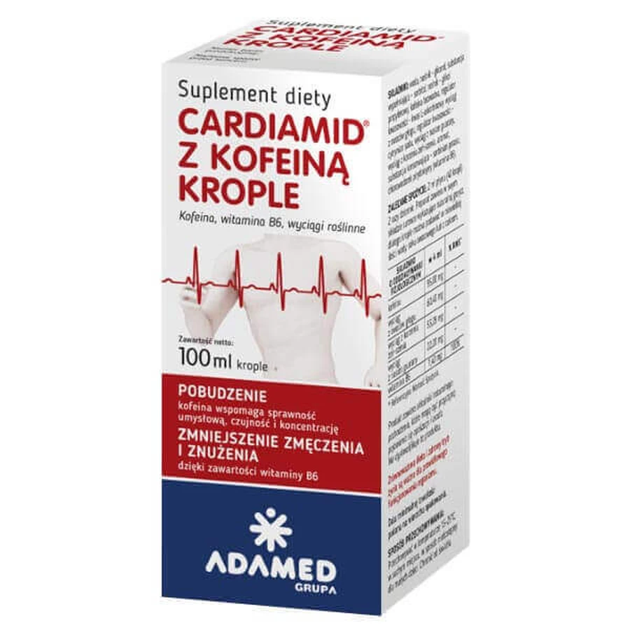 Кардіамід з кофеїном Adamed Cardiamid z kofeinа, краплі, 100 мл: ціни та характеристики