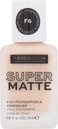 Revolution Relove, Тональна основа під макіяж Supermatte F6, 1×24 мл, макіяж