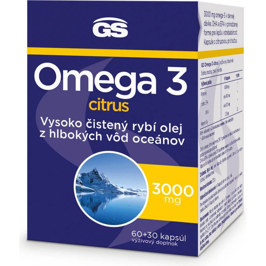 GS Омега 3 цитрусові, 60+30 капсул 1×90 cps, дієтична добавка: ціни та характеристики