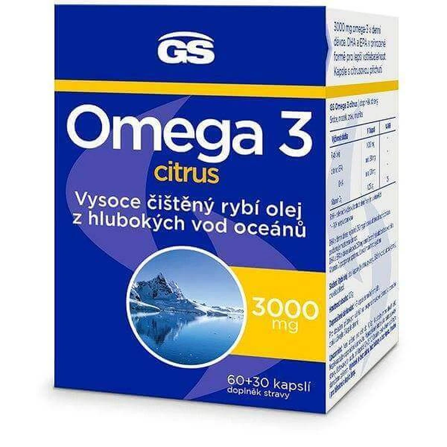 GS Омега 3 цитрусові, 60+30 капсул 1×90 cps, дієтична добавка: ціни та характеристики