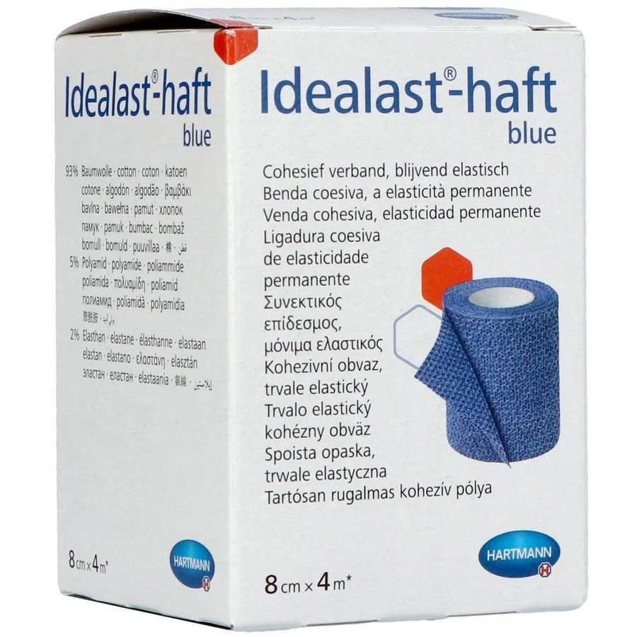 Бинт Hartmann Idealast-haft кольоровий синій 8см х 4м: ціни та характеристики