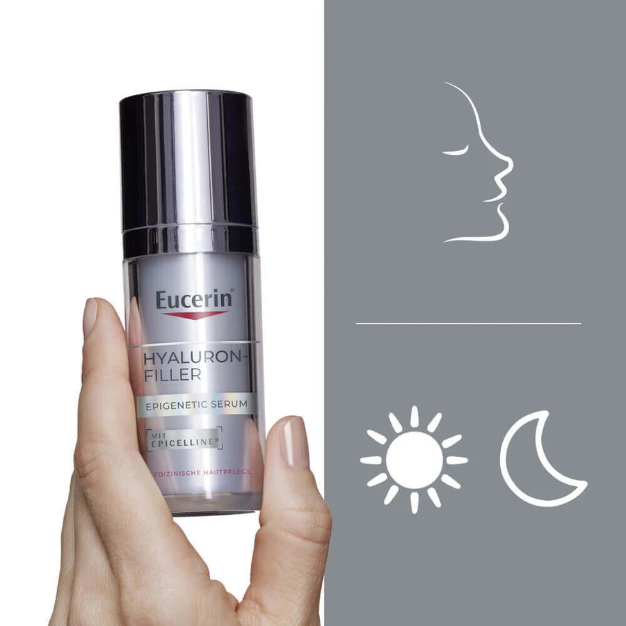 Епігенетична сироватка Eucerin Hyaluron-Filler Epigenetic Serum, антивікова сироватка, 30 мл: ціни та характеристики